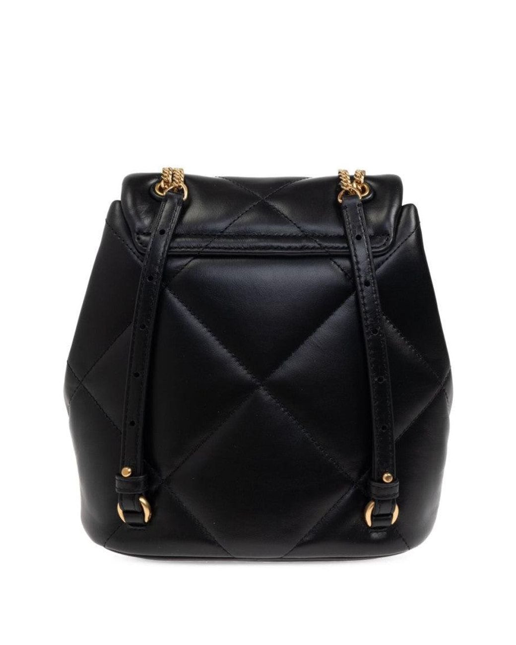 Tory Burch Black Kira Diamond Quilt Mini Backpack
