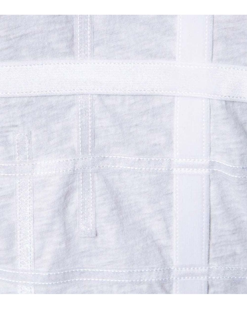 Comme des Garçons White Checks Crew Neck Top