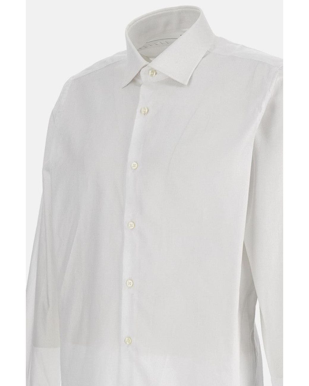 Bagutta White Classic Cotton Shirt for men