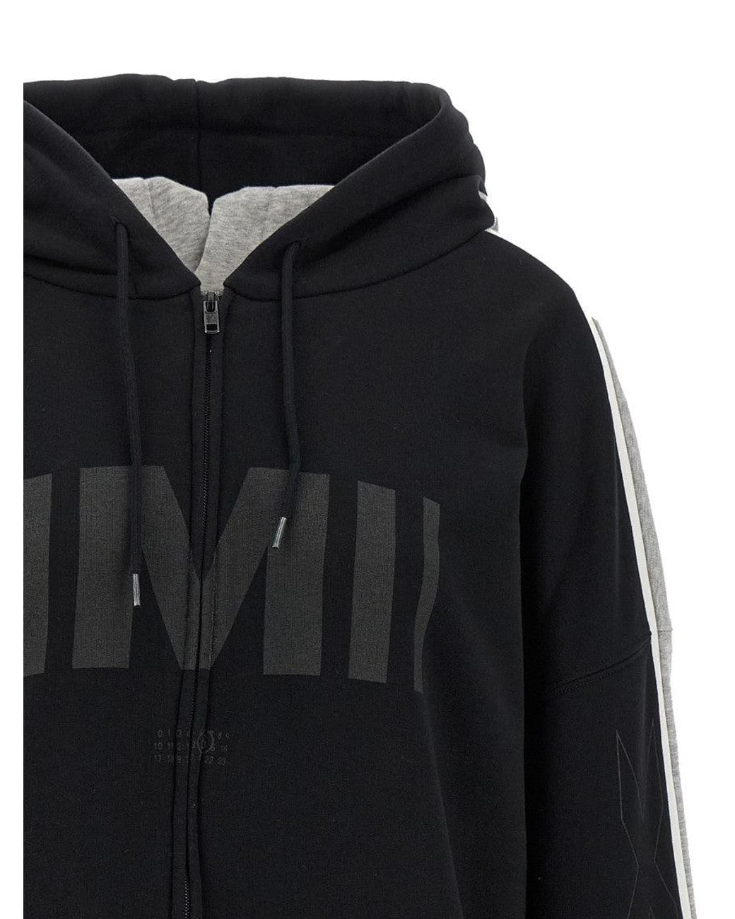 MM6 by Maison Margiela Black Double Front Hoodie