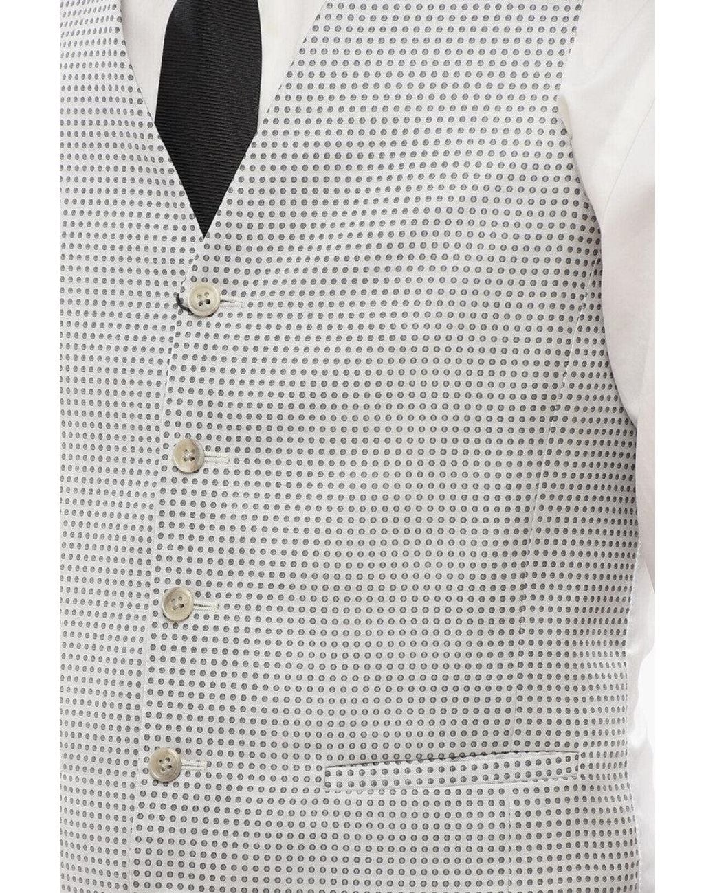 Corneliani White Polka Dot Waistcoat for men