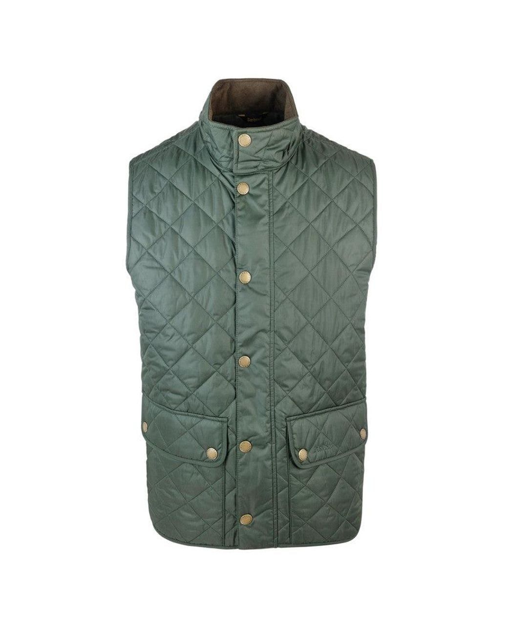 Barbour Green Quilted Mock Collar Jacket for men