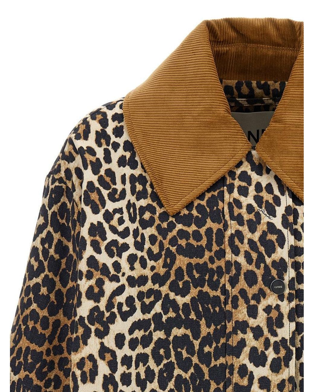 Ganni Multicolor Printed Canvas Midi Jacket