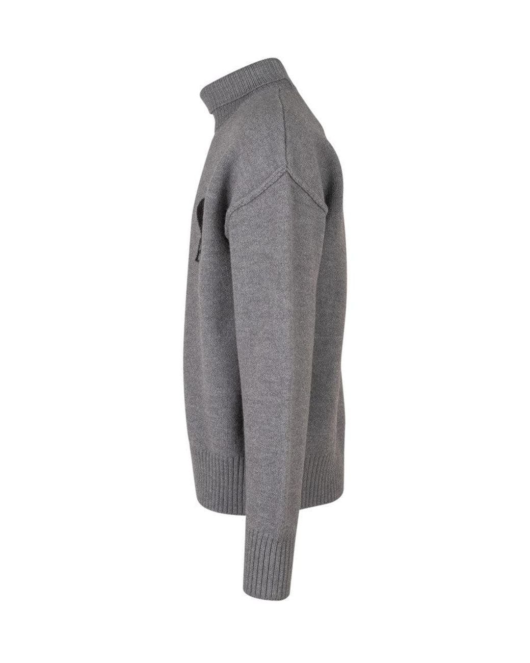 AMI Gray Turtle Neck Sweater for men