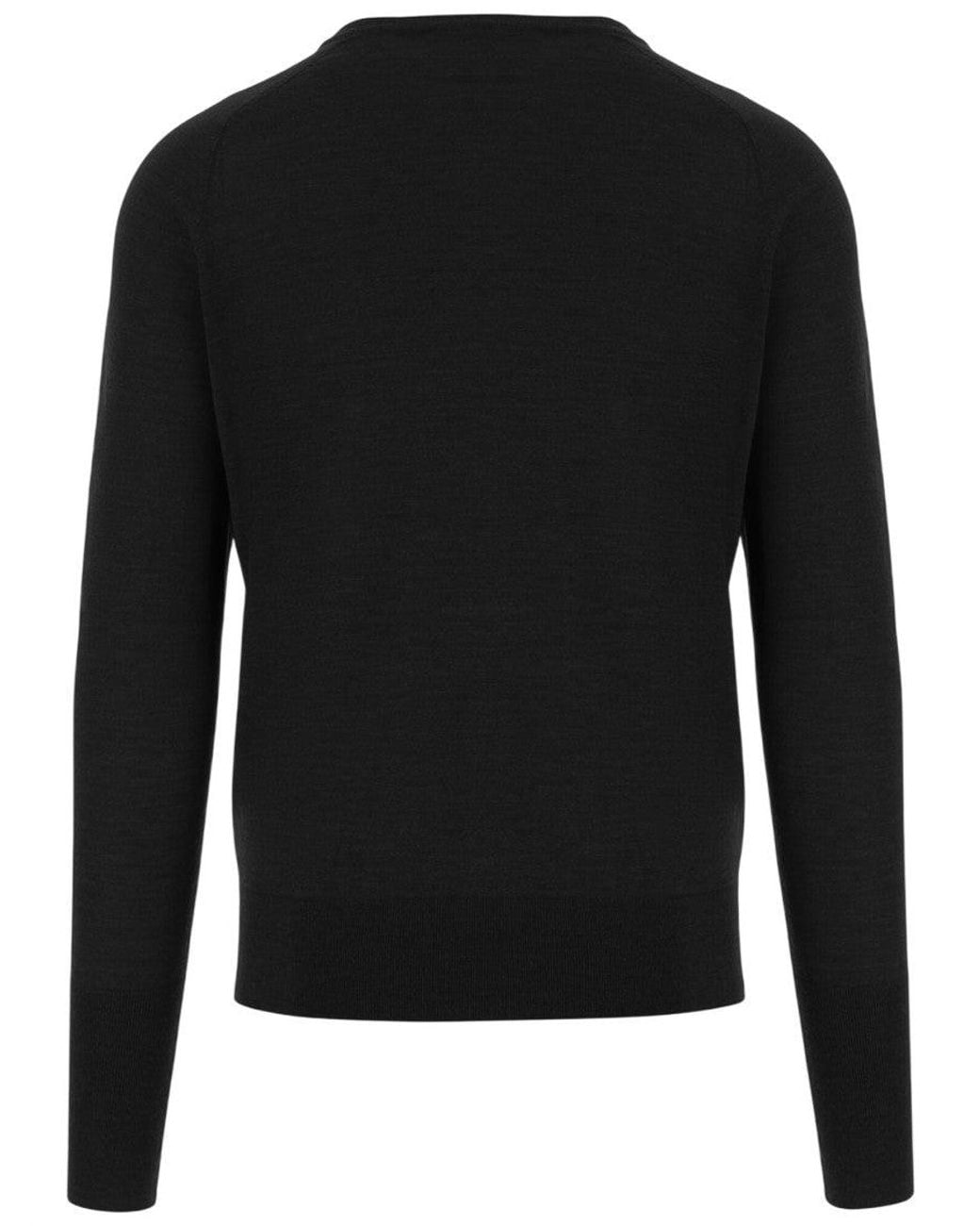 Oliver Lattughi Black V Neck Sweater for men