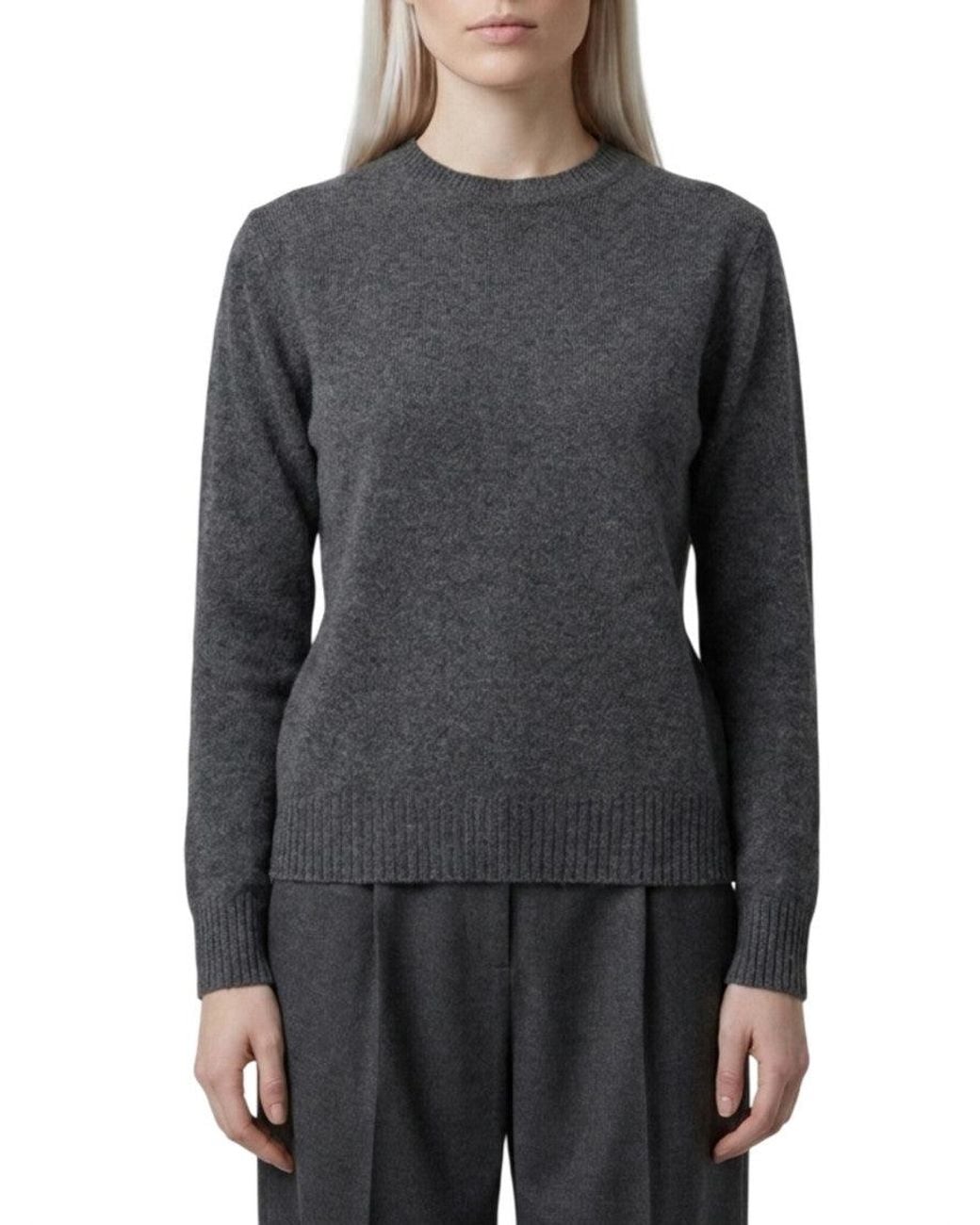 Max Mara Gray Knitted Crew Neck Sweater