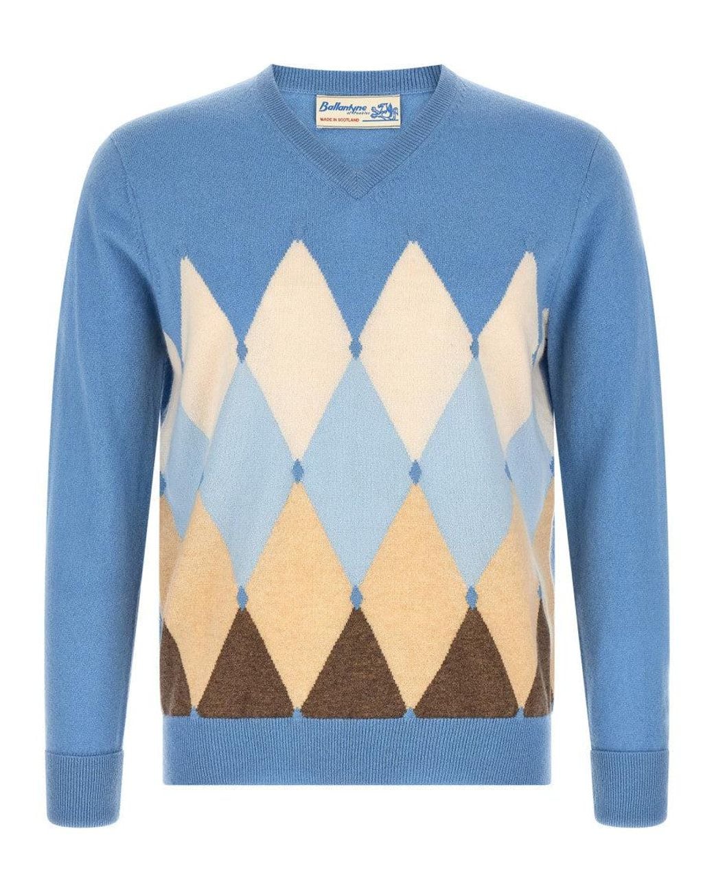 Ballantyne Blue Light V Neck Sweater for men