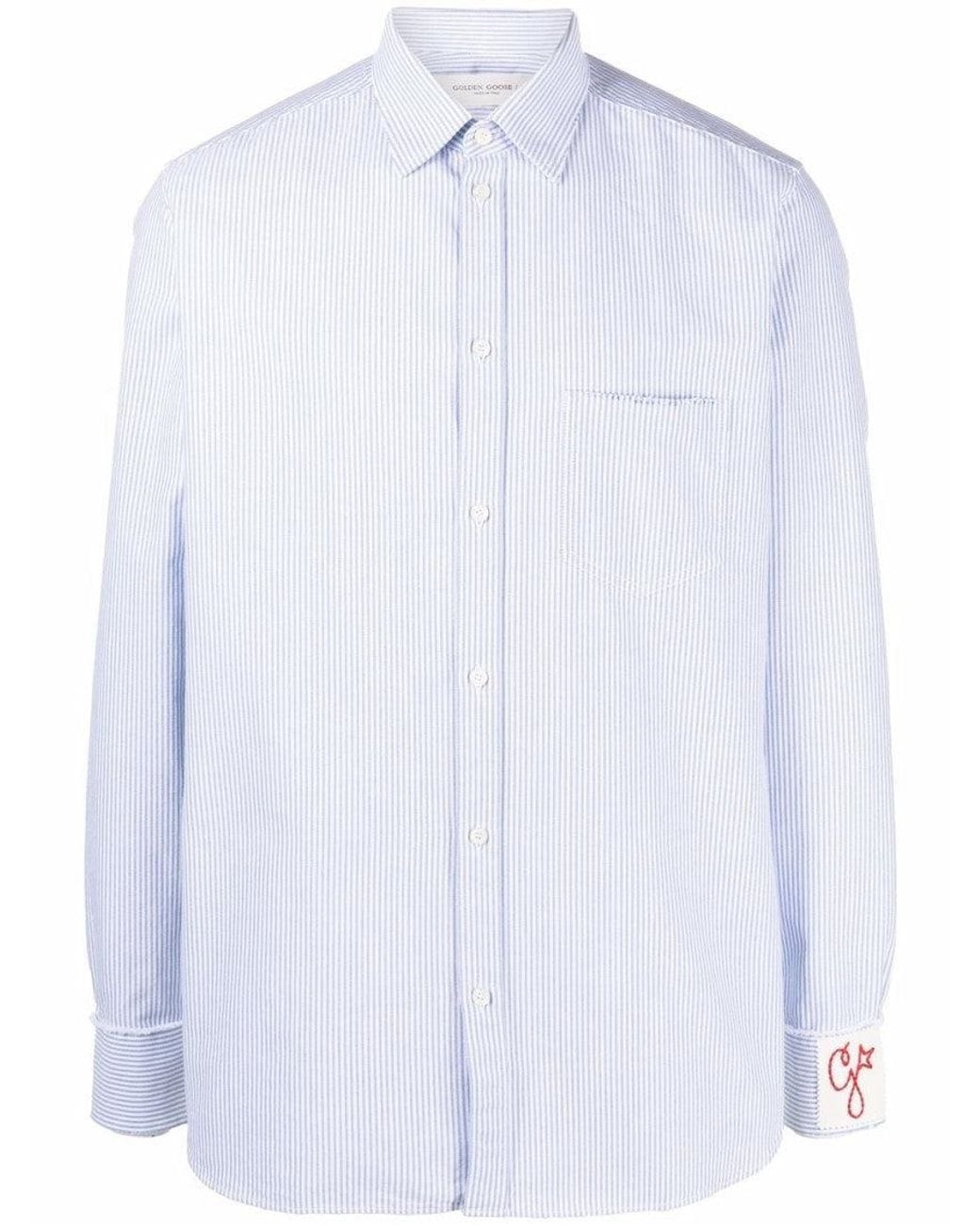 Golden Goose Deluxe Brand White Light Logo Patch Shirt for men