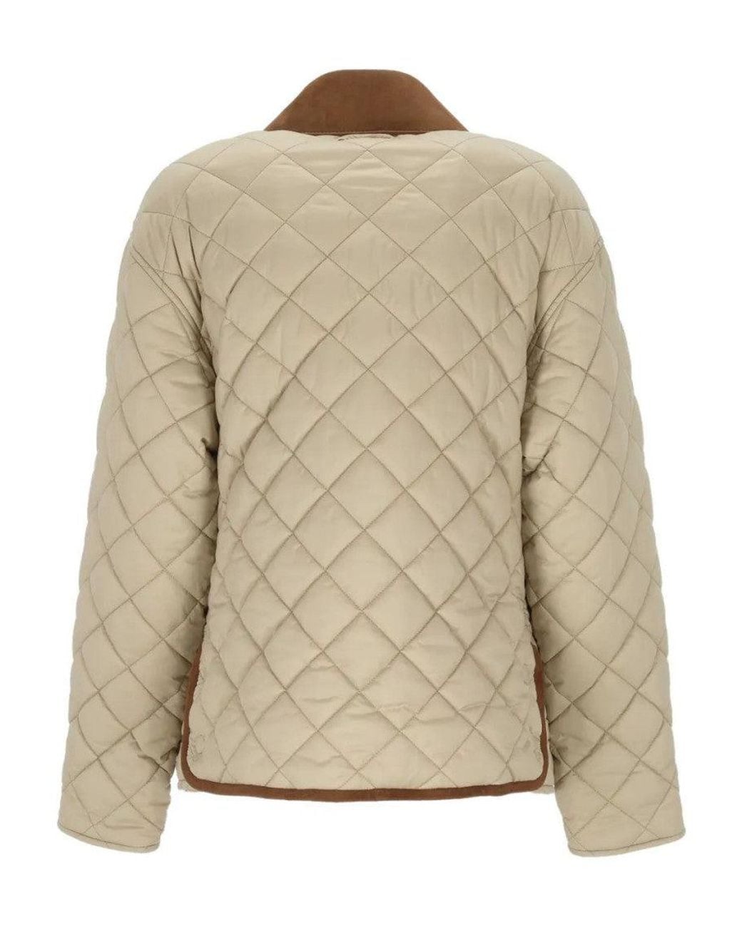 Miu Miu Natural Quilted Shirt Collar Jacket