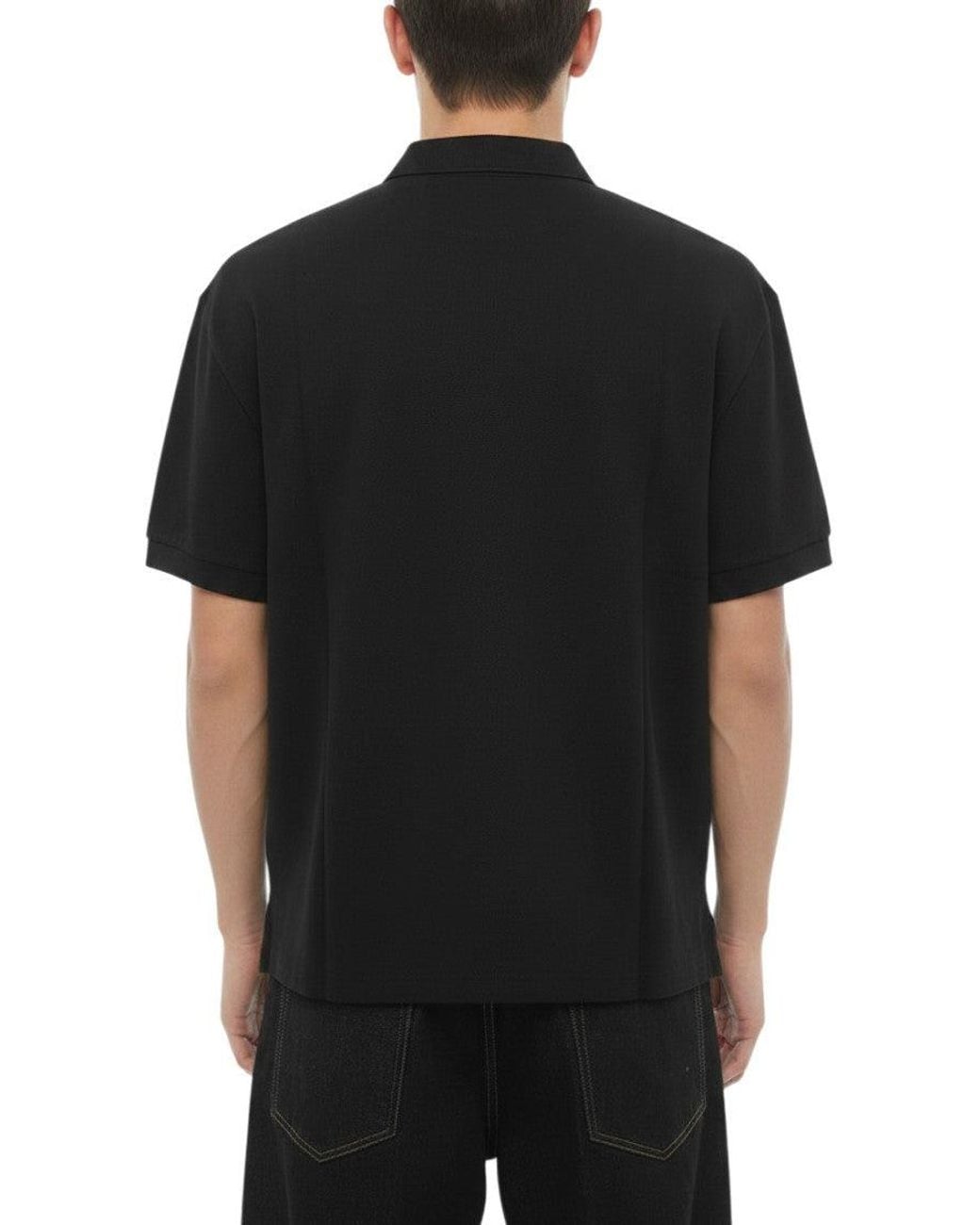 Neil Barrett Black Solid Shirt Collar Polo for men