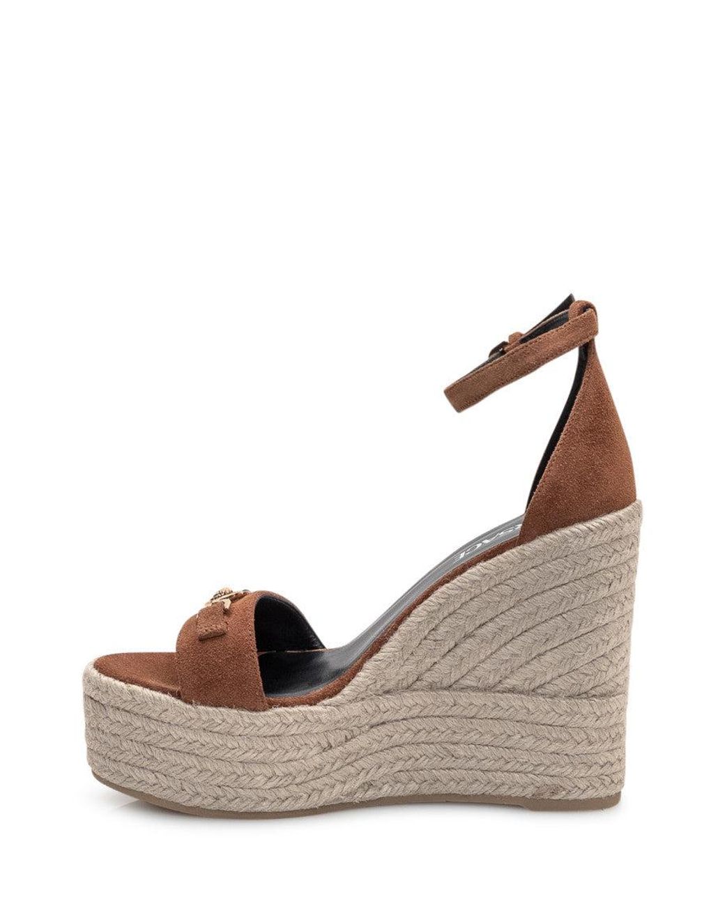 Versace Natural Ankle-Strap Wedges