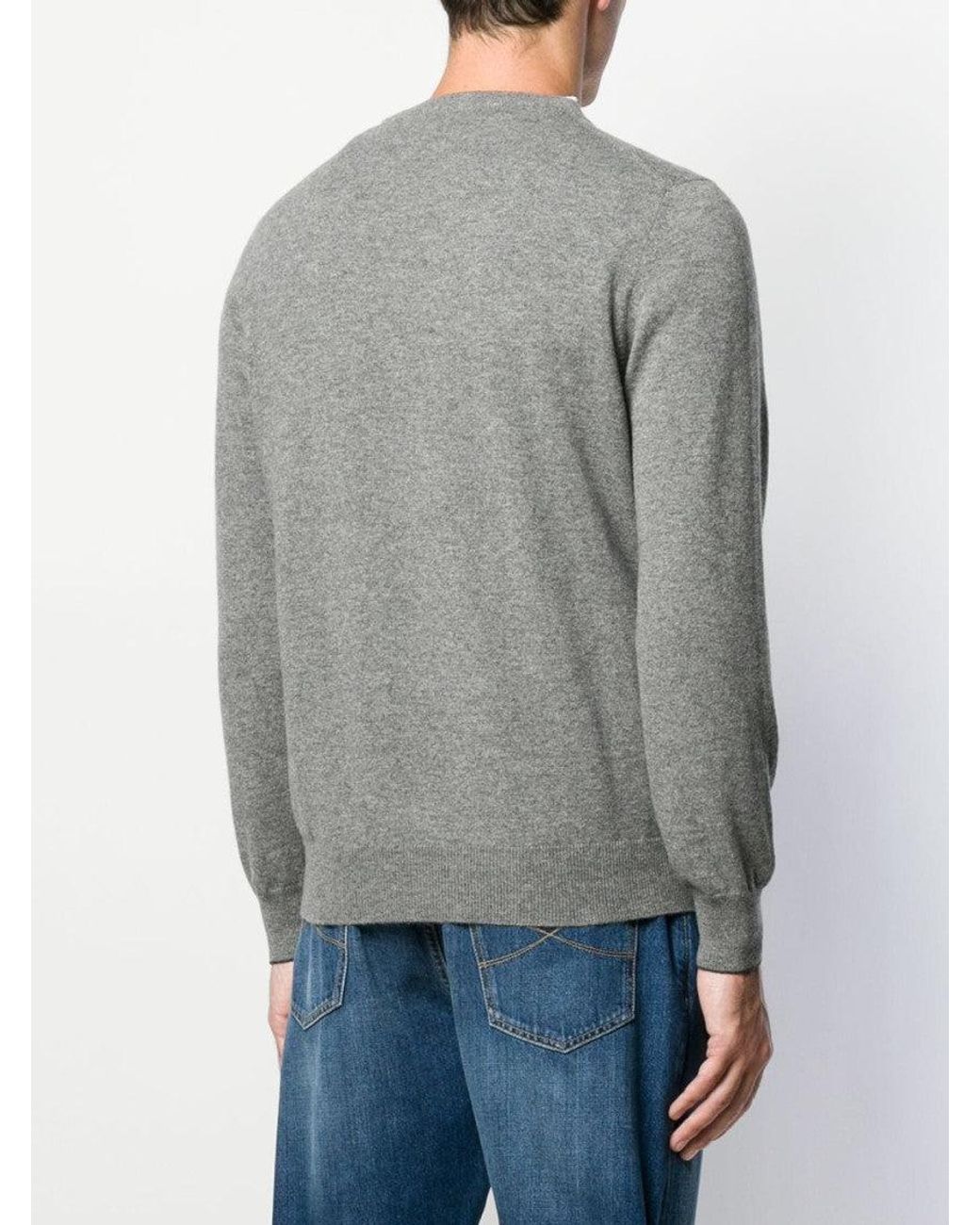 Brunello Cucinelli Gray Cashmere Sweater for men