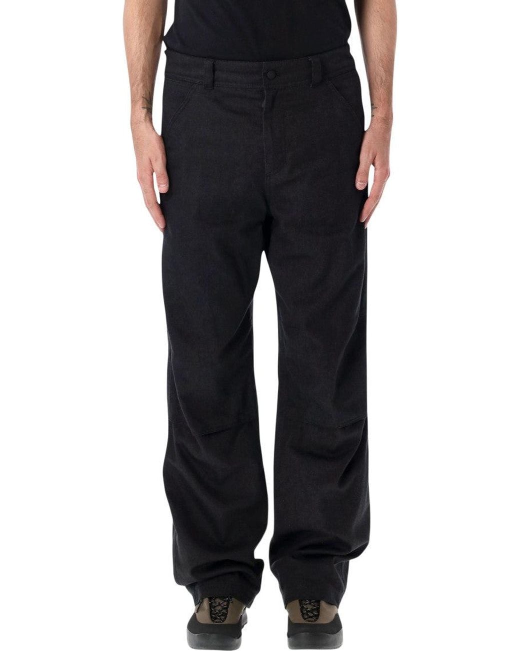 Moncler Black Relaxed Solid Trousers for men