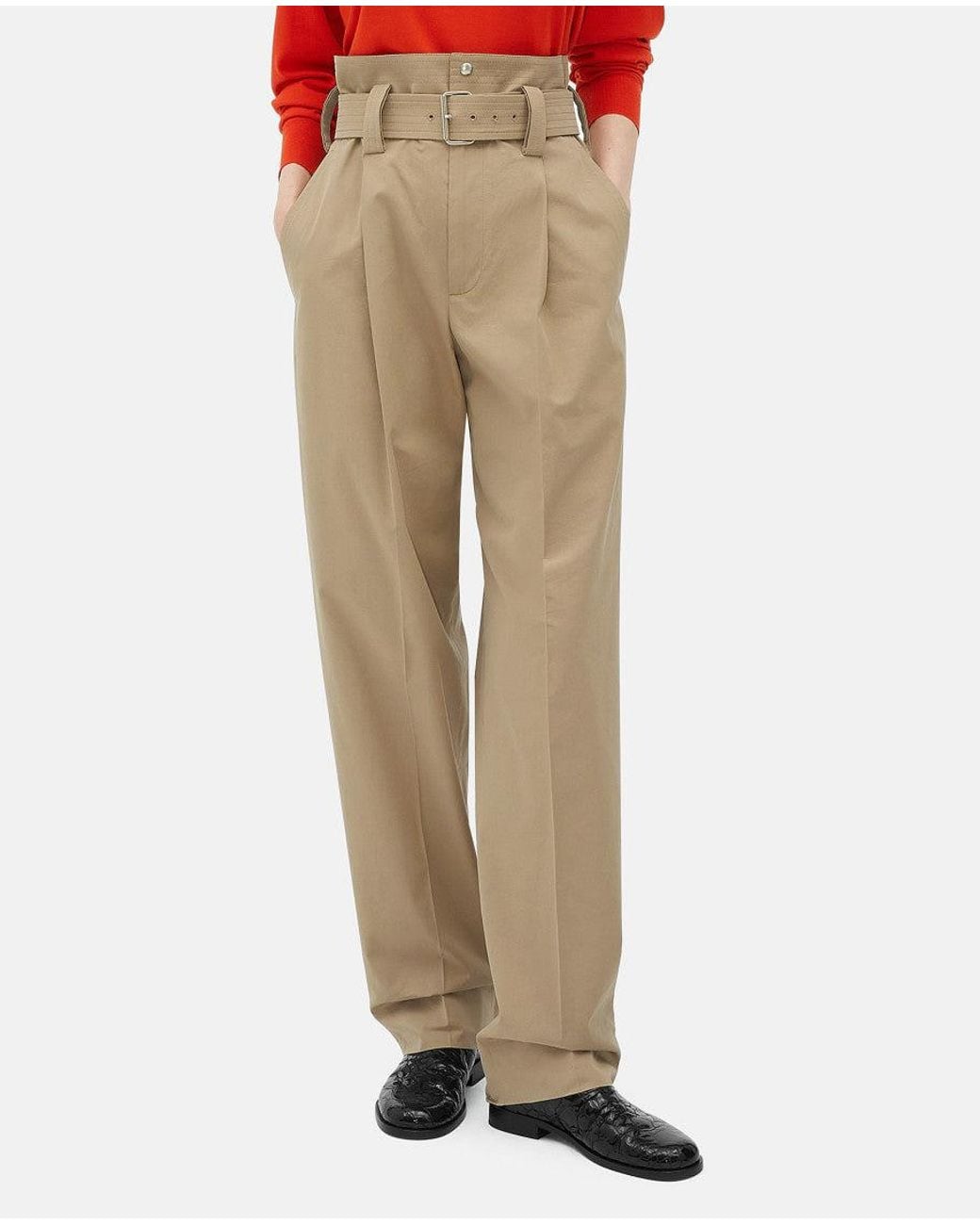 Bottega Veneta Natural Wide Trousers