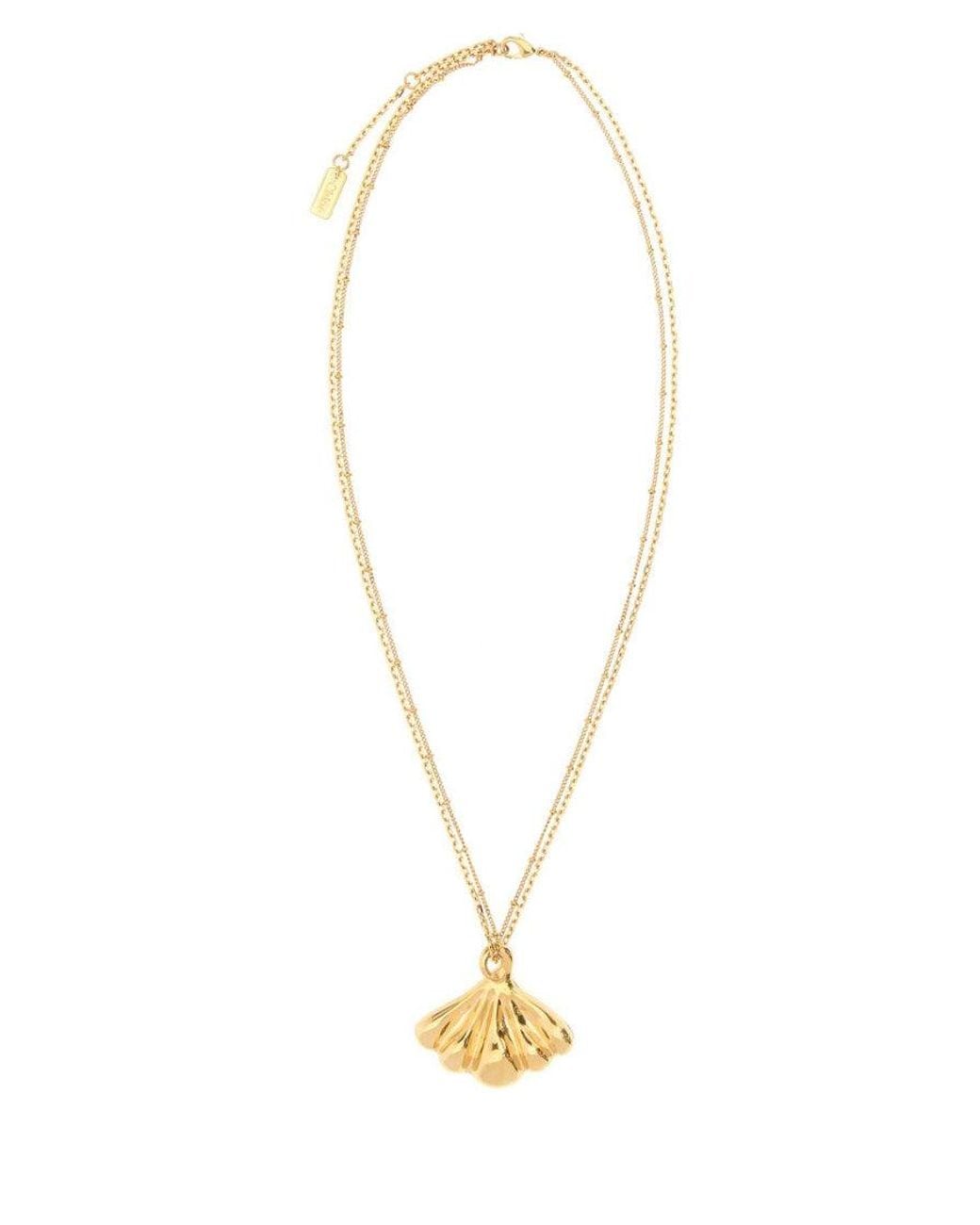 Chloé White Golden Mirror Pendant Necklace