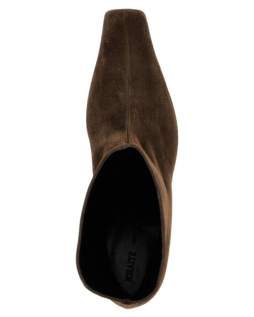 Khaite Brown Square Toe Boots