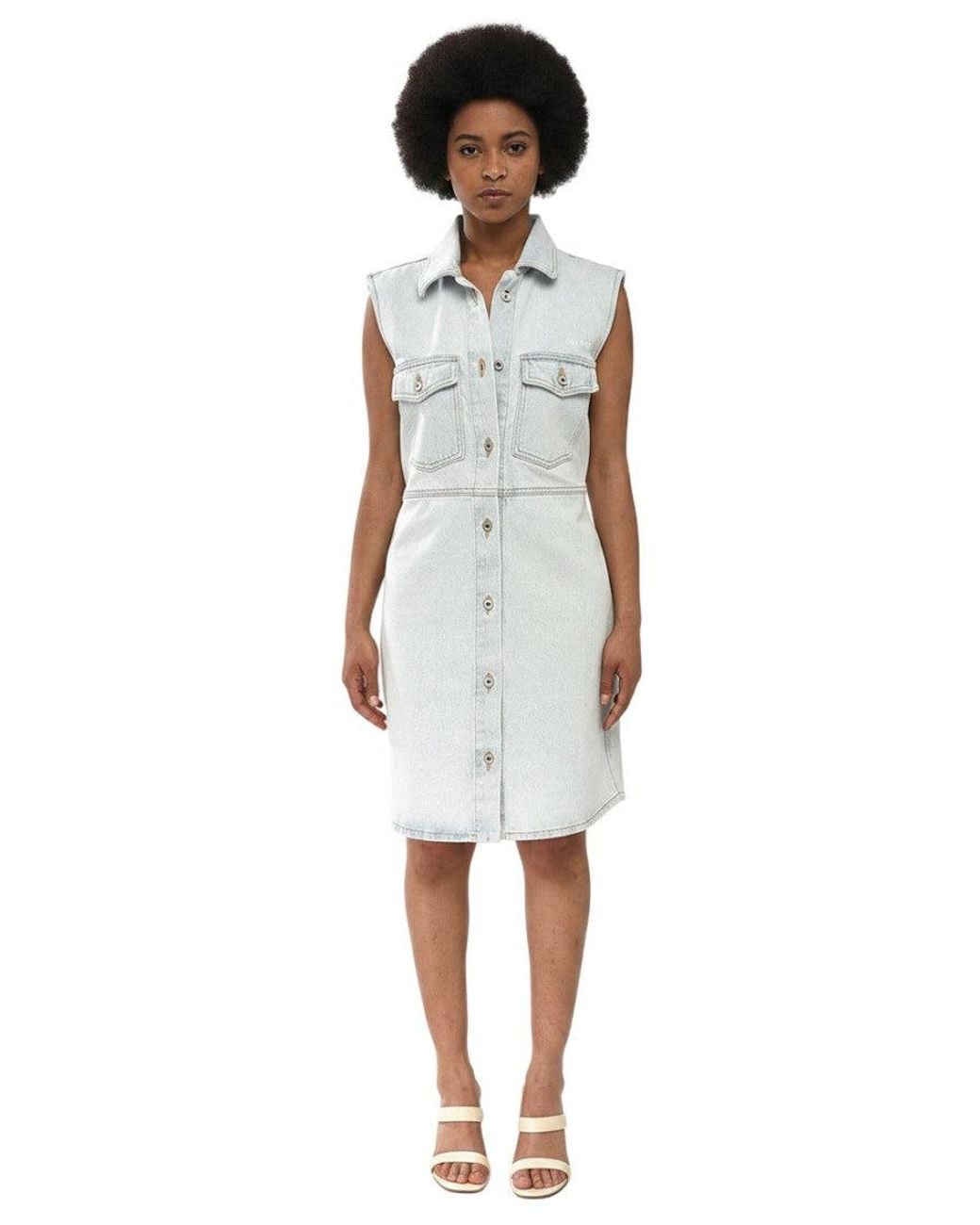 Off-White c/o Virgil Abloh White Solid Shirt Dress