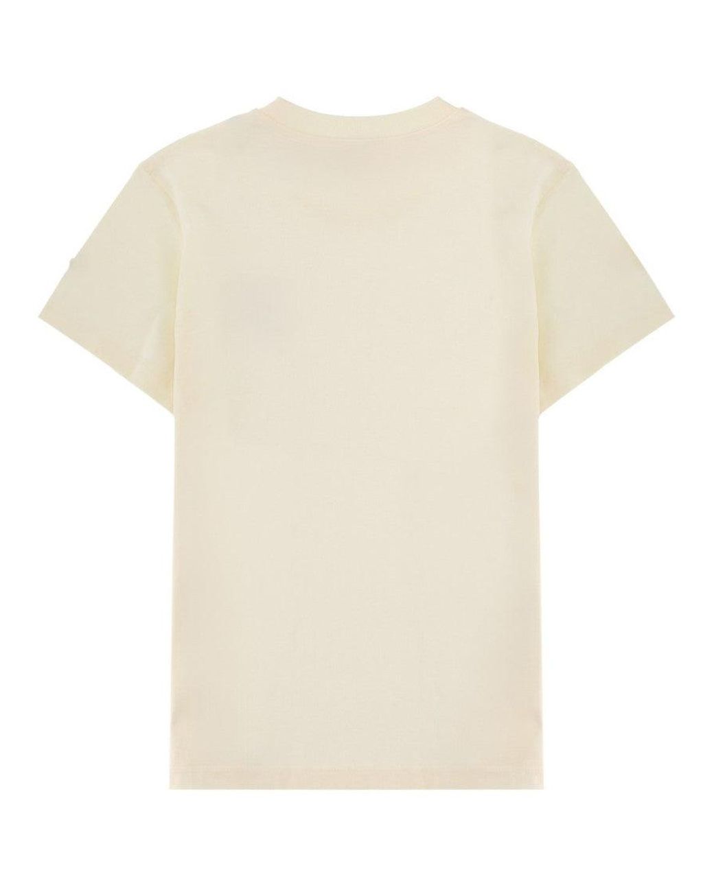 Moncler White Logo Crew Neck T-Shirt