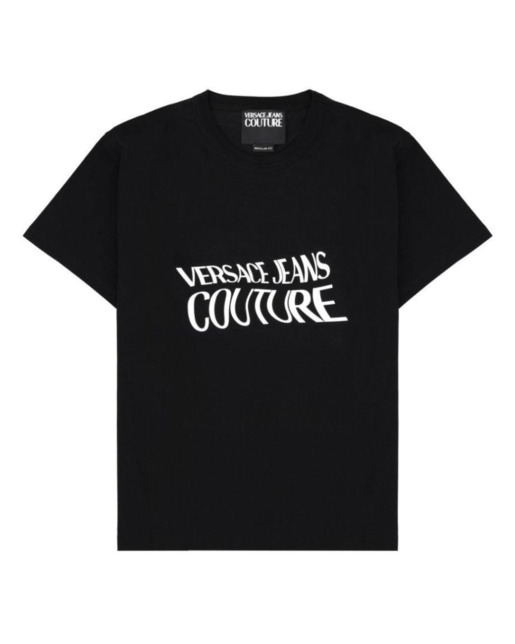 Versace Jeans Couture Black Graphic Crew Neck T-Shirt for men