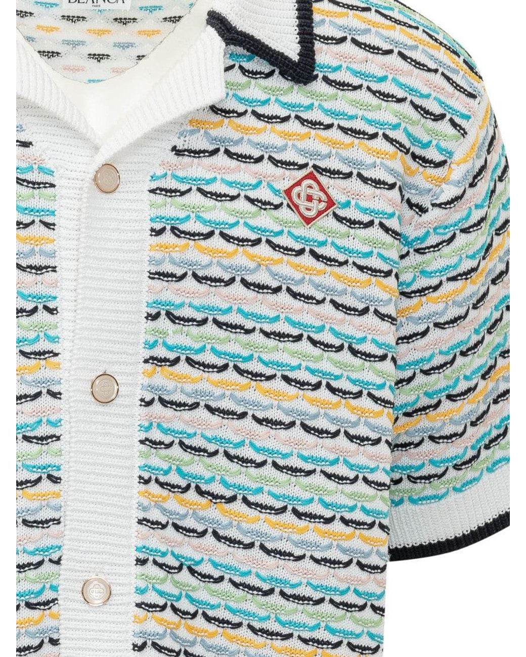 Casablanca Blue Regular Knitted Shirt for men