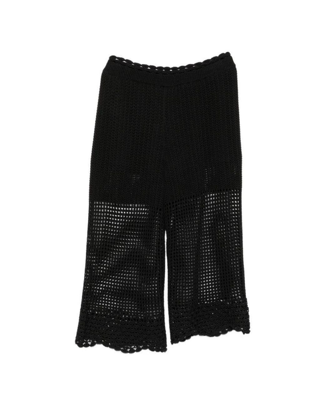 IRO Black Crochet Knit Trouser