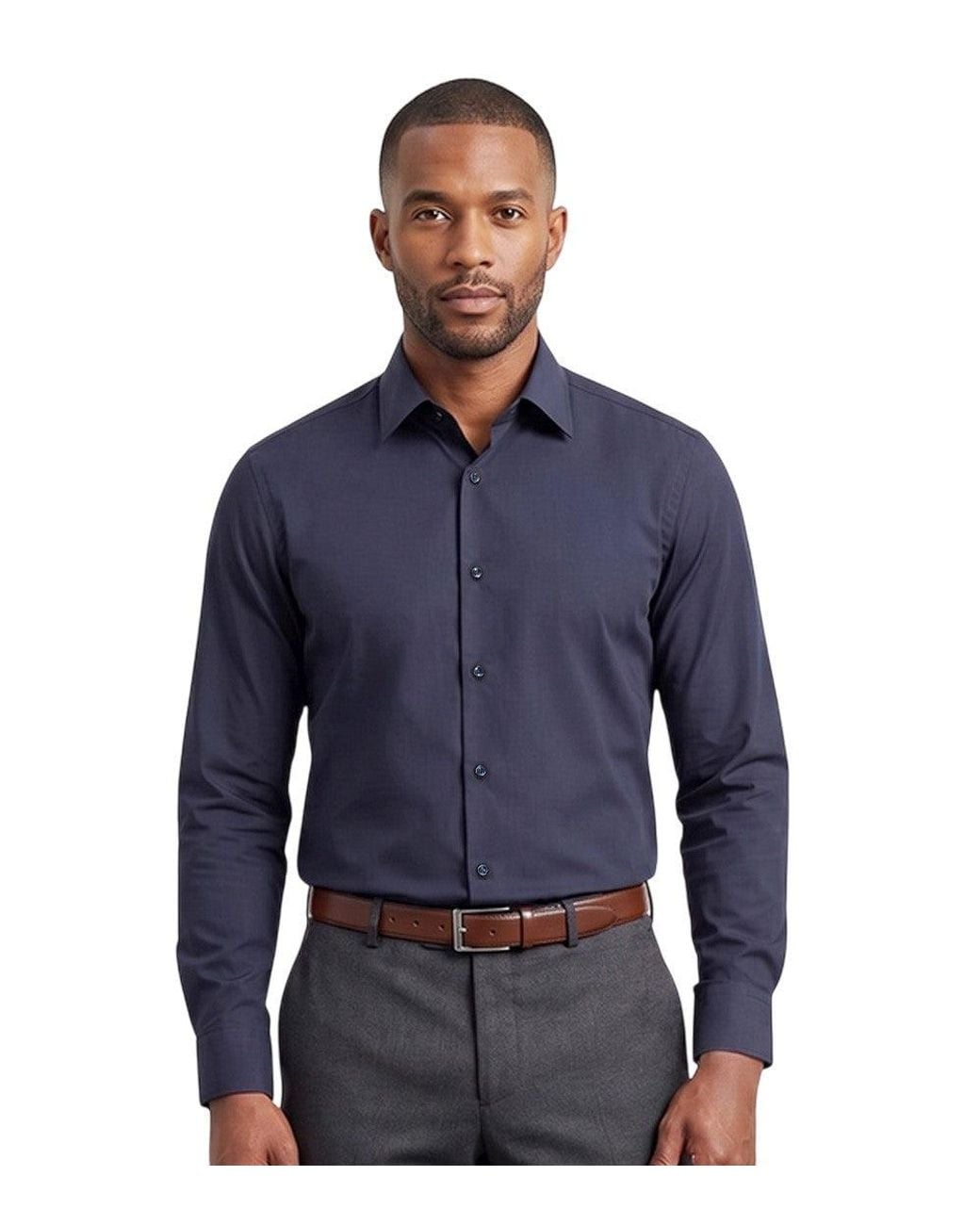 Boss Blue Solid Shirts for men