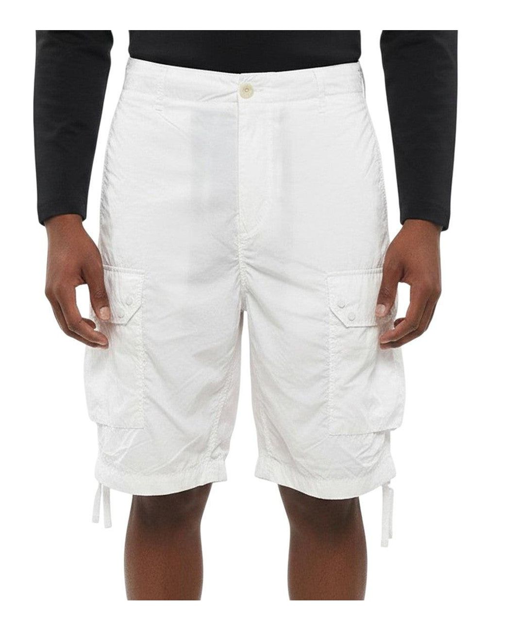 C P Company White Regular Solid Shorts for men