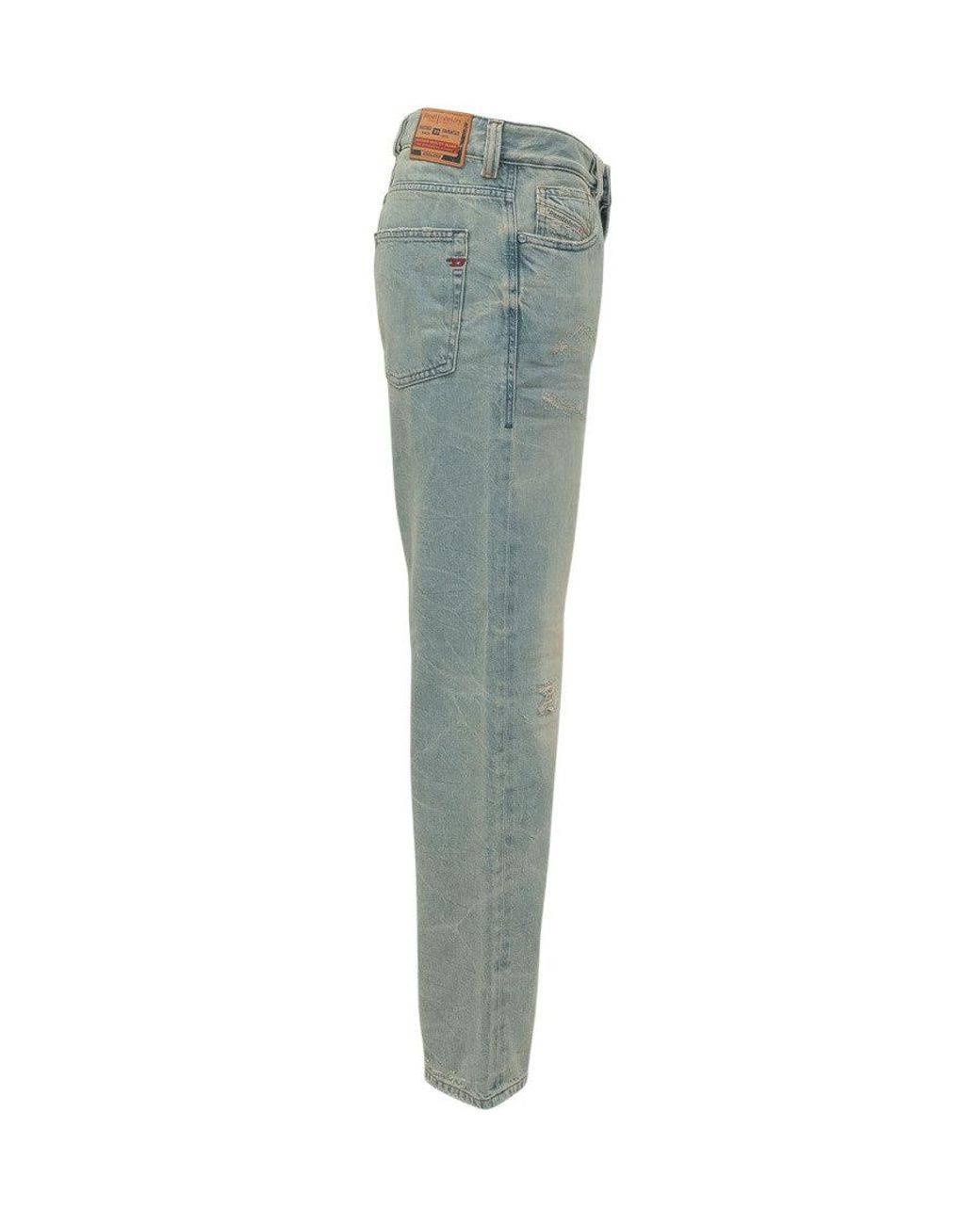 DIESEL Green Straight Mid Rise Jeans
