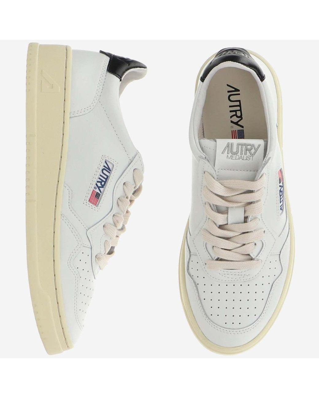 Autry White Round Toe Sneakers