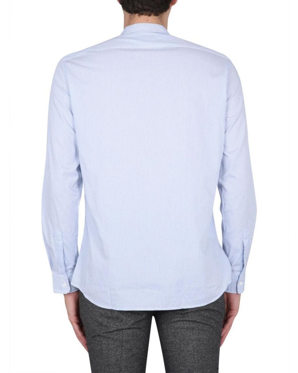 Aspesi Blue Light Stripes Shirt for men