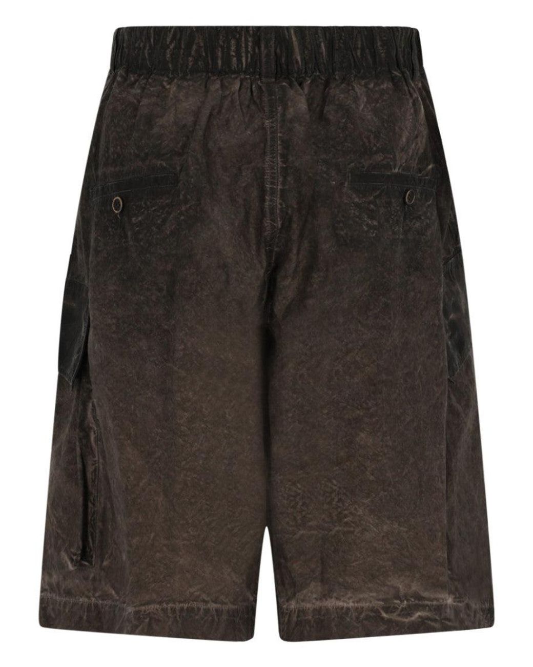 Uma Wang Black Abstract Shorts for men