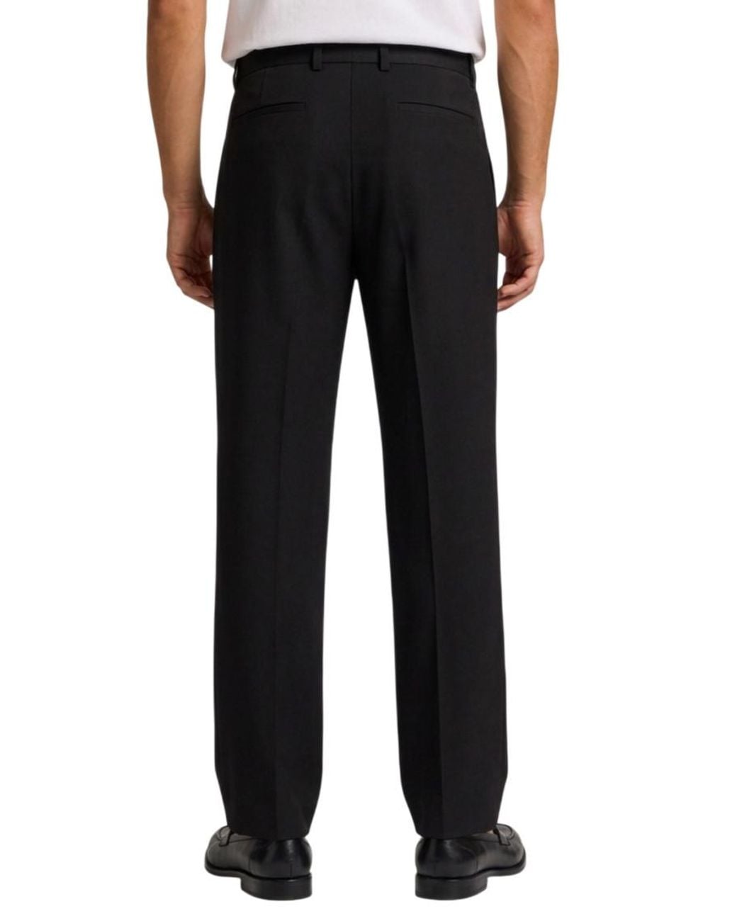 Saint Laurent Black Straight Solid Trousers for men