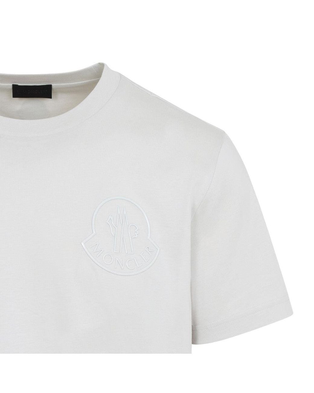 Moncler White Stone Cotton T-Shirt for men
