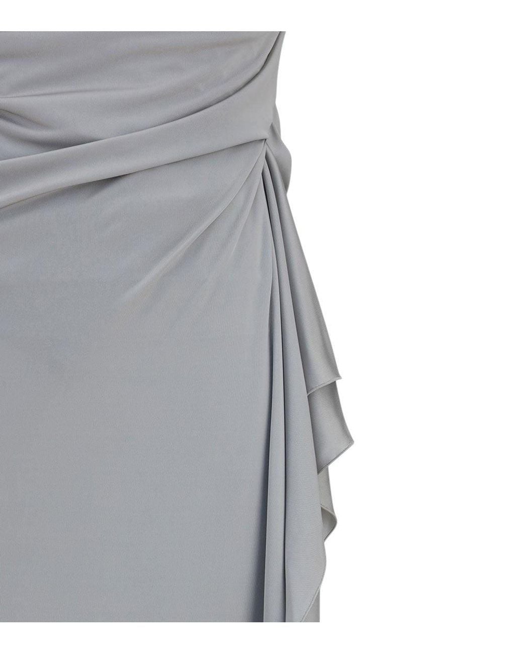 Versace Gray V Neck Maxi Dress