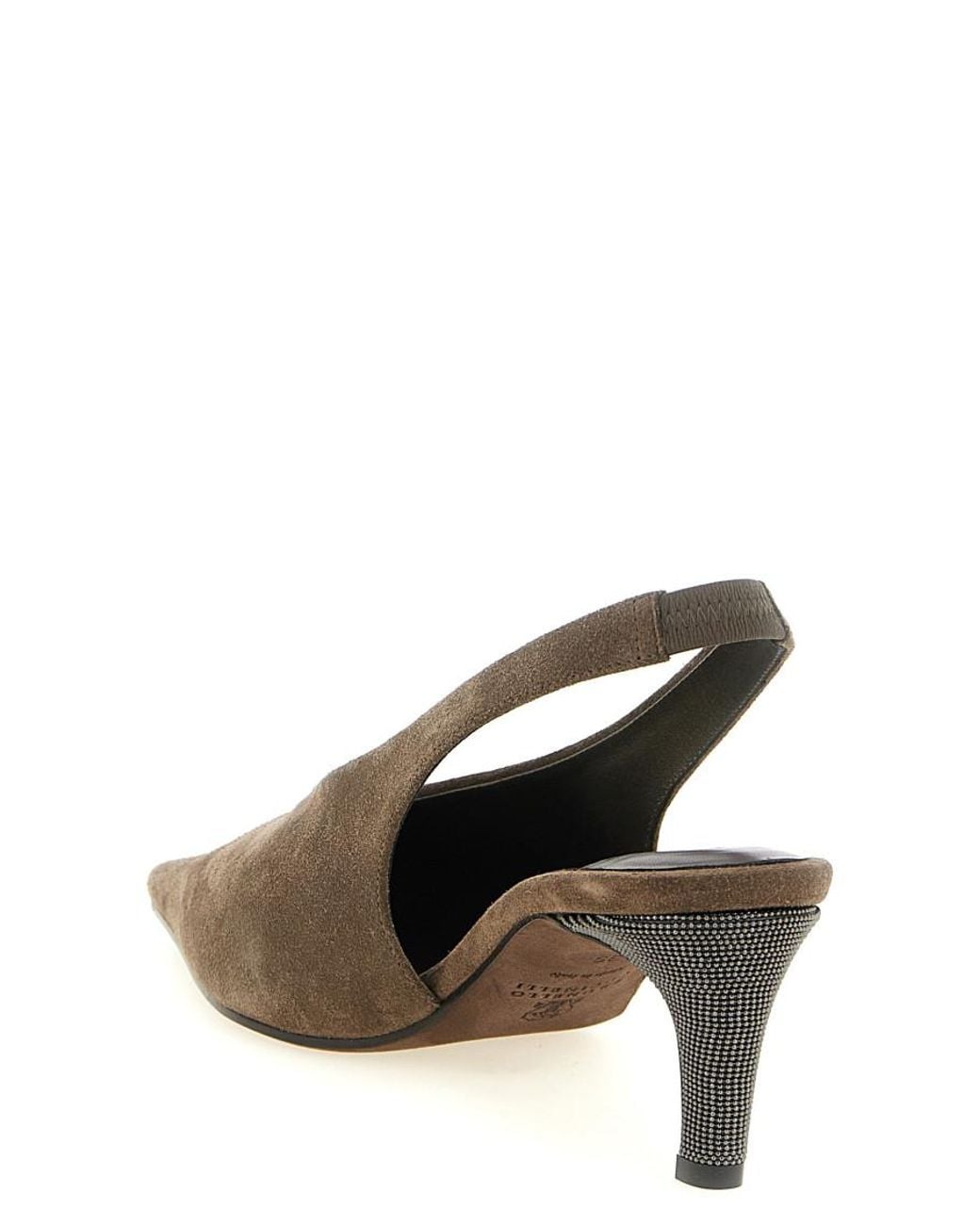 Brunello Cucinelli Brown 'City' Slingback
