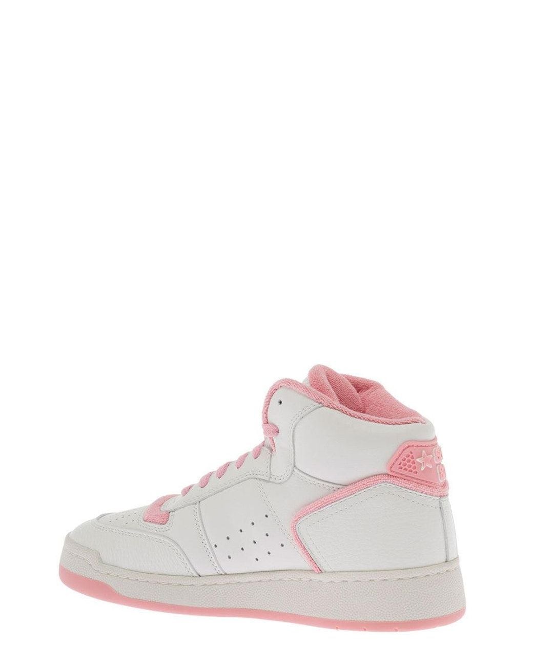 Saint Laurent White Lace Up Sneakers