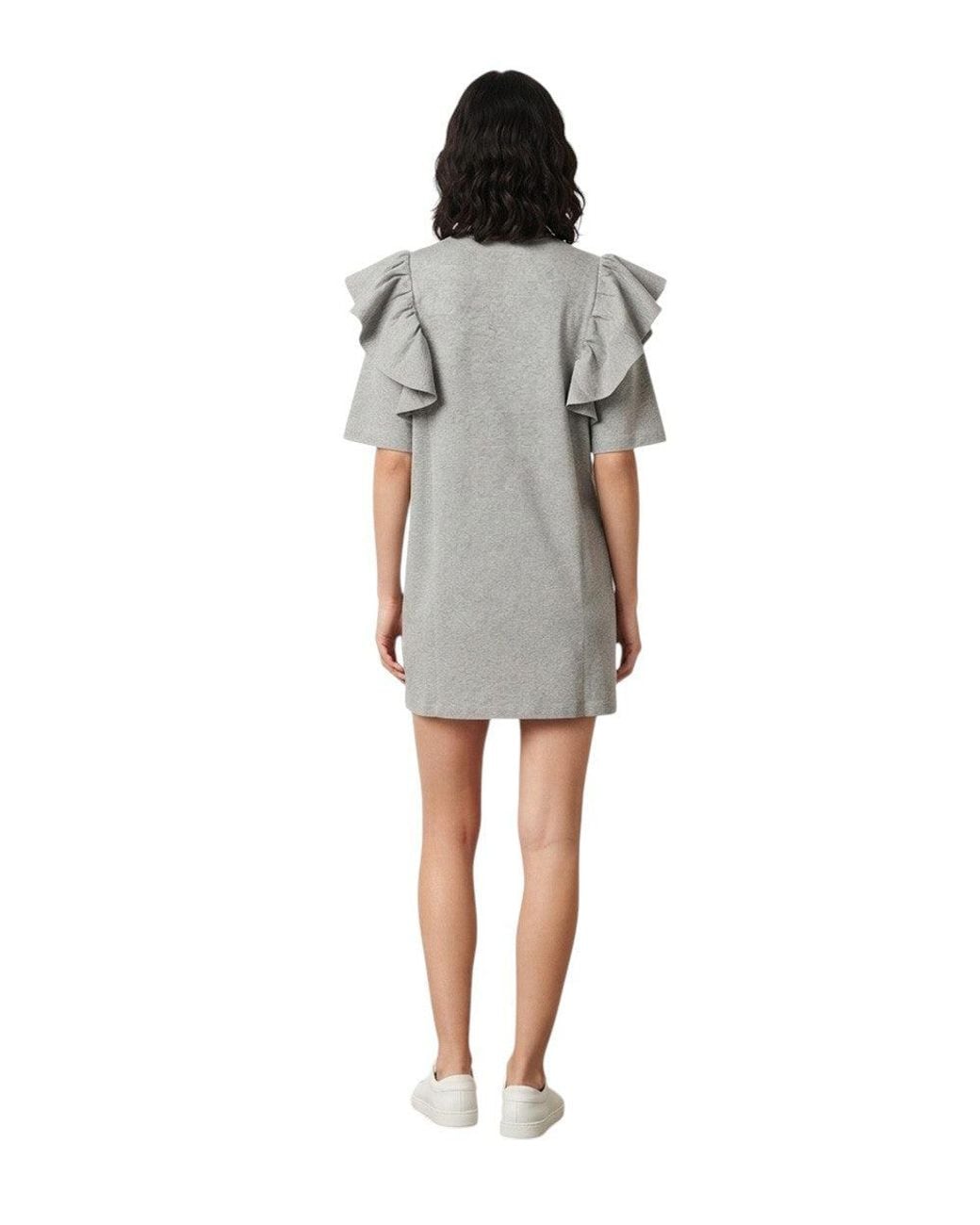 Miu Miu Gray Crew Neck Mini Dress