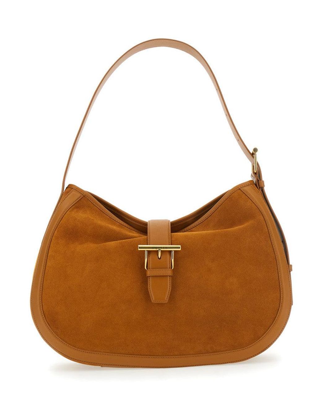 McQueen Brown T-Bar Shoulder Bag