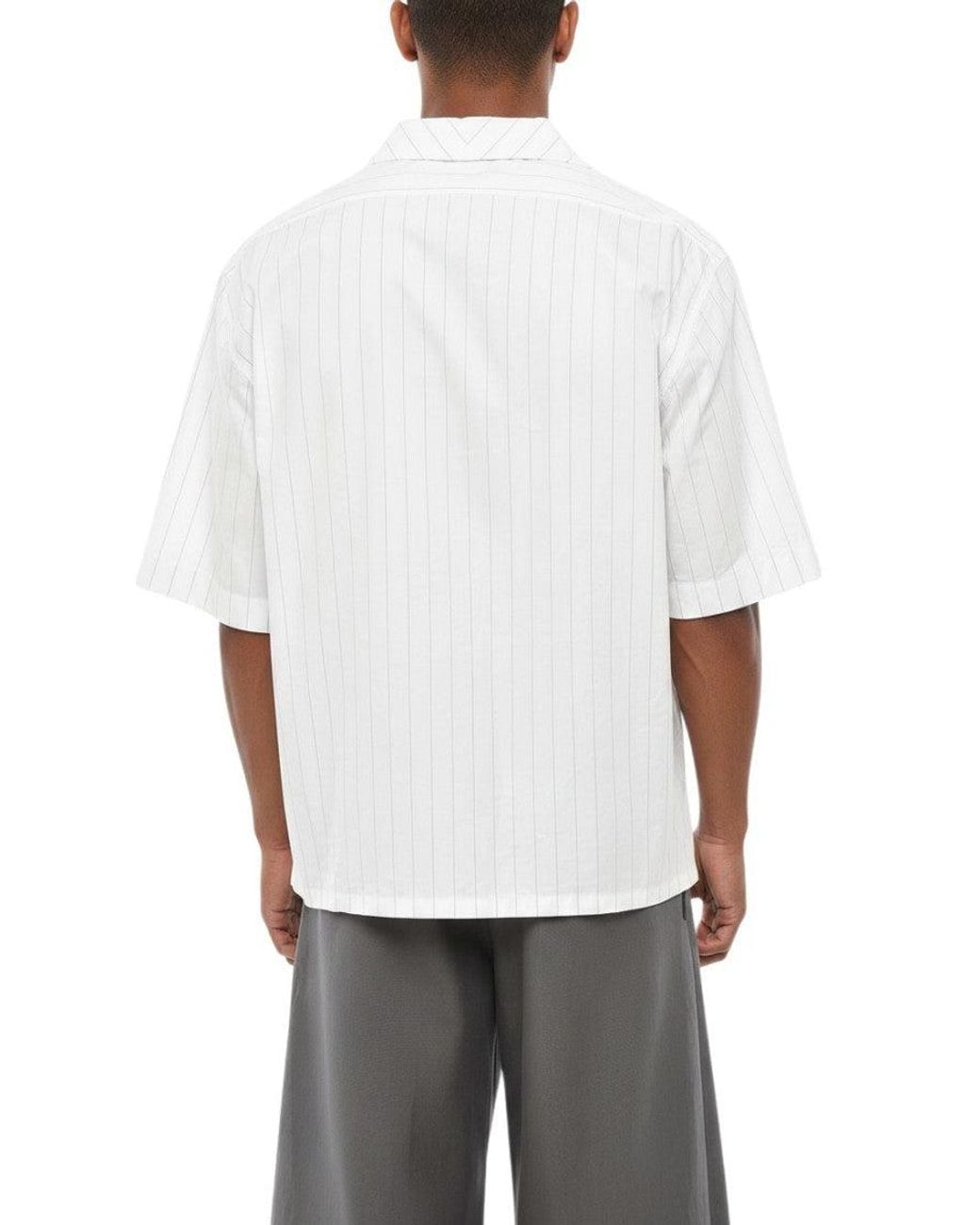 1989 STUDIO White Relaxed Stripes Shirt for men