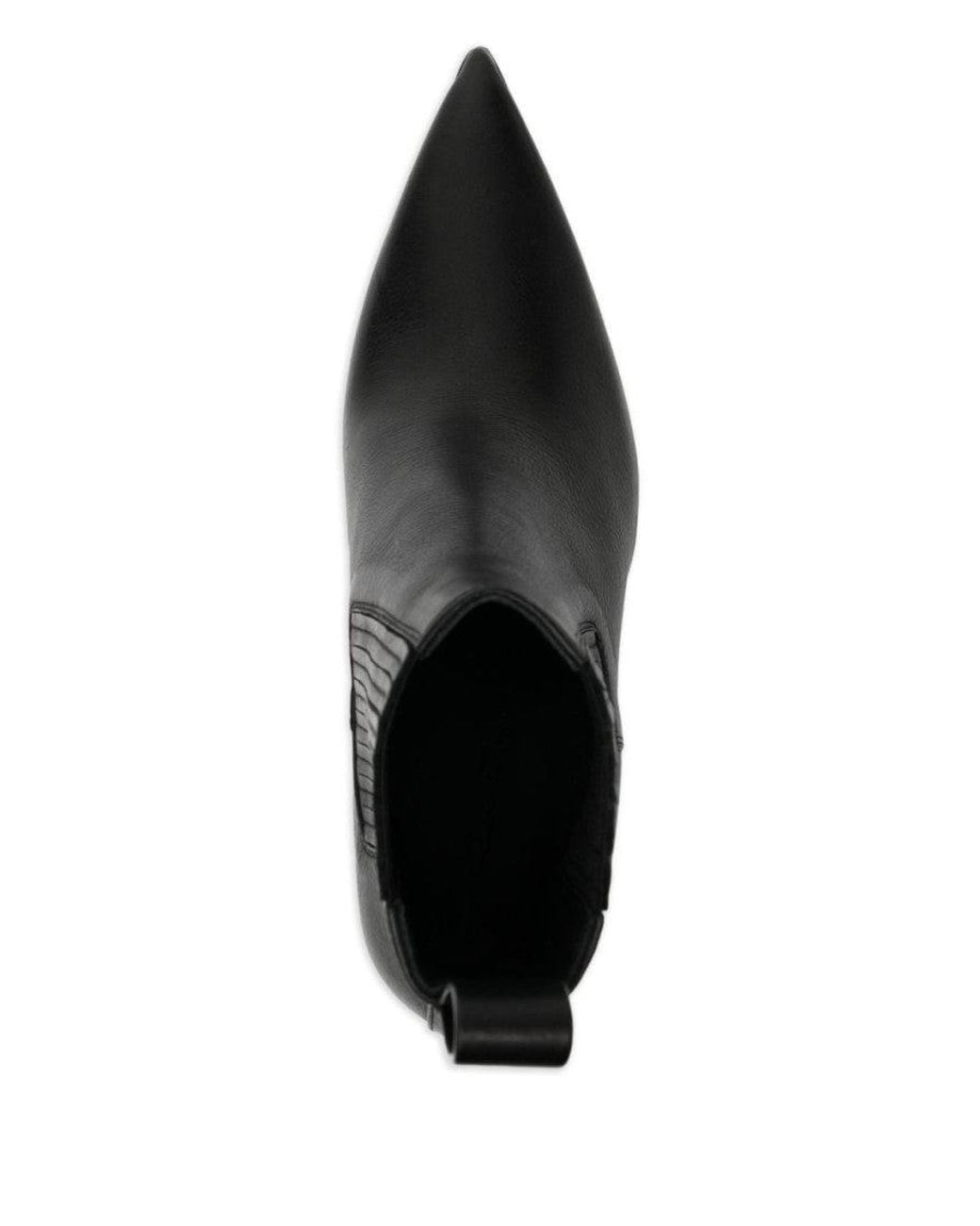 Rick Owens Black Ankle Sharp Boot Calf Leather