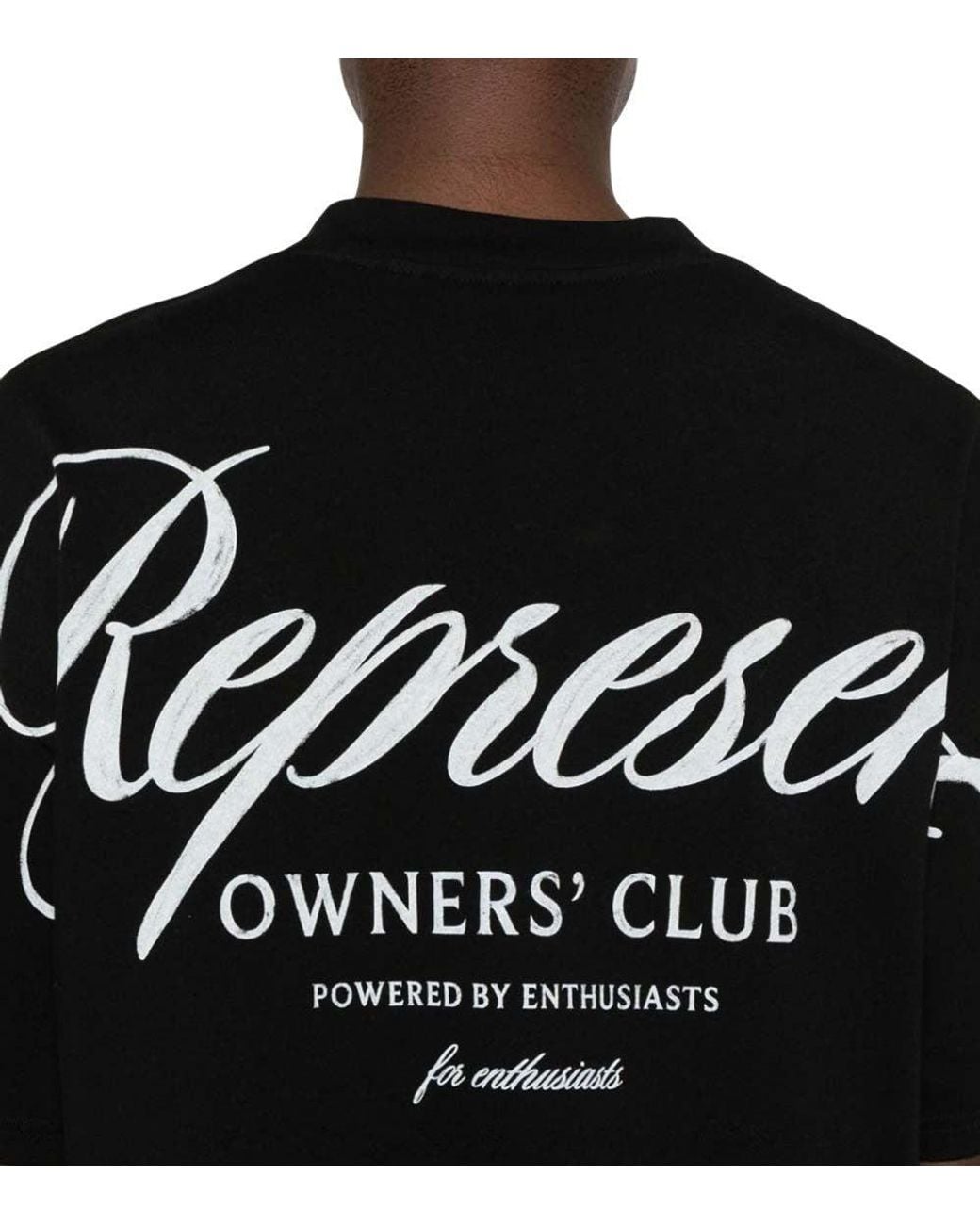 Represent Black Crew Neck T-Shirt for men