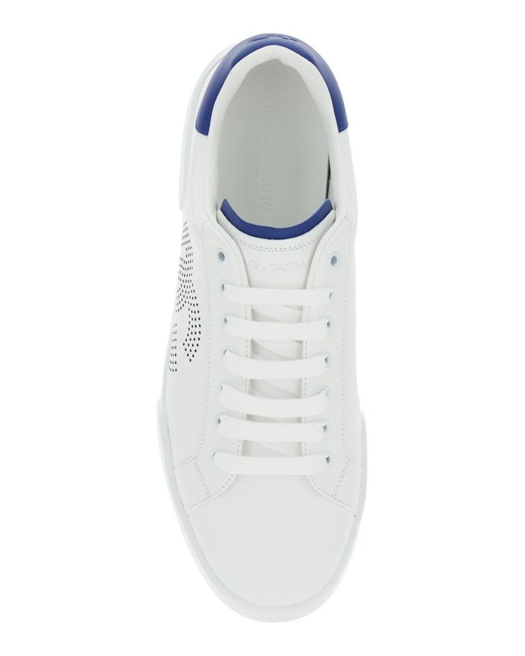 Dolce & Gabbana White Perforated Portofino Light Sneakers for men