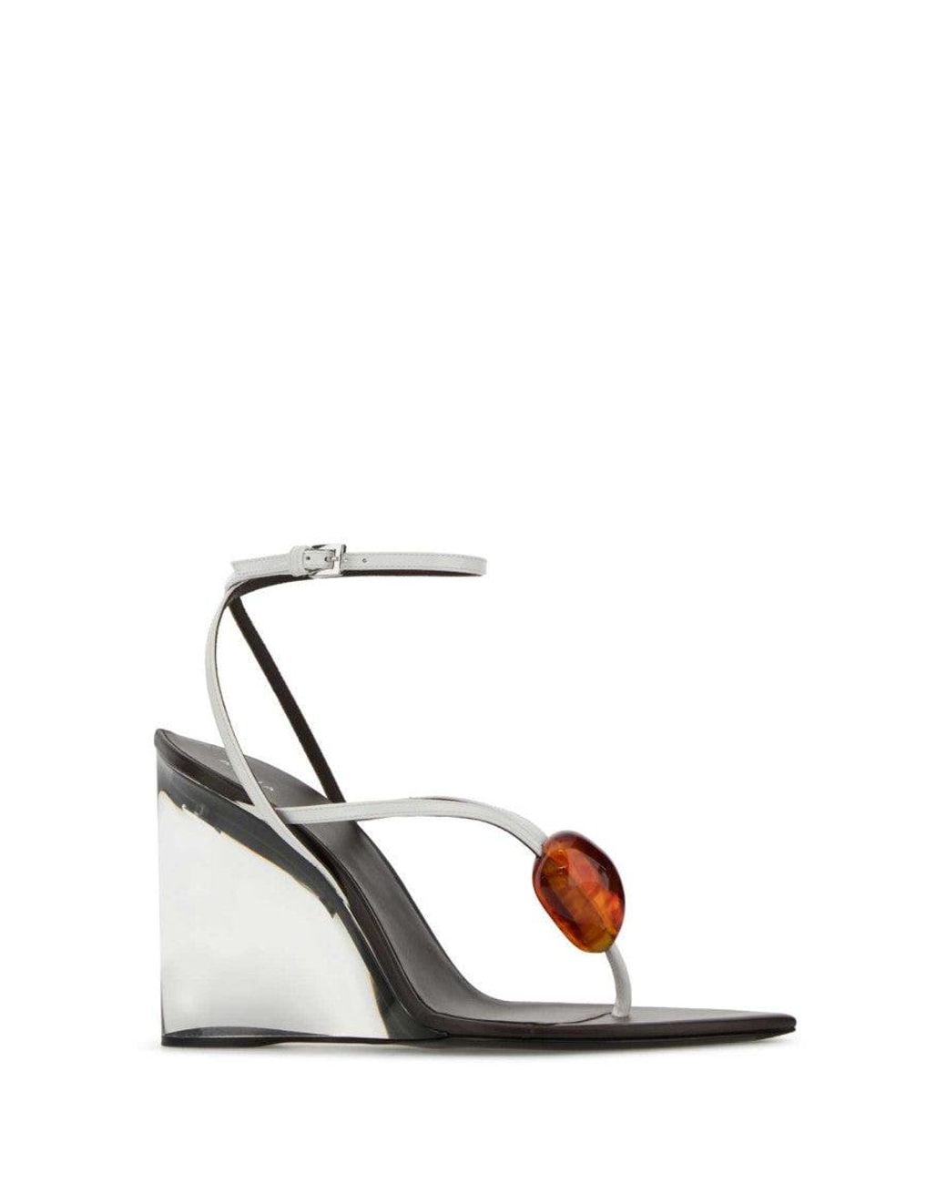 Alaïa White Leather Wedges