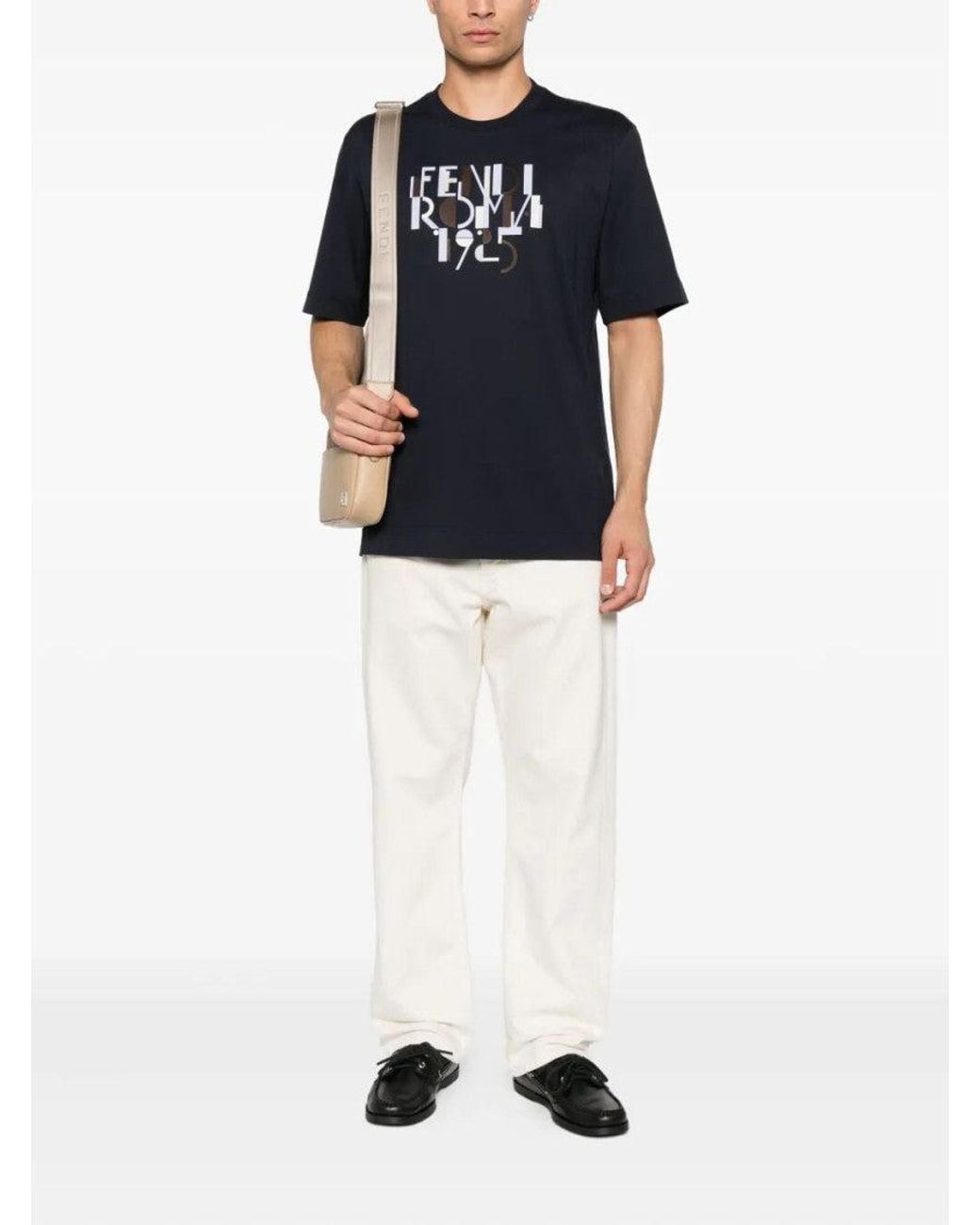 Fendi Black Dark Logo T-Shirt for men