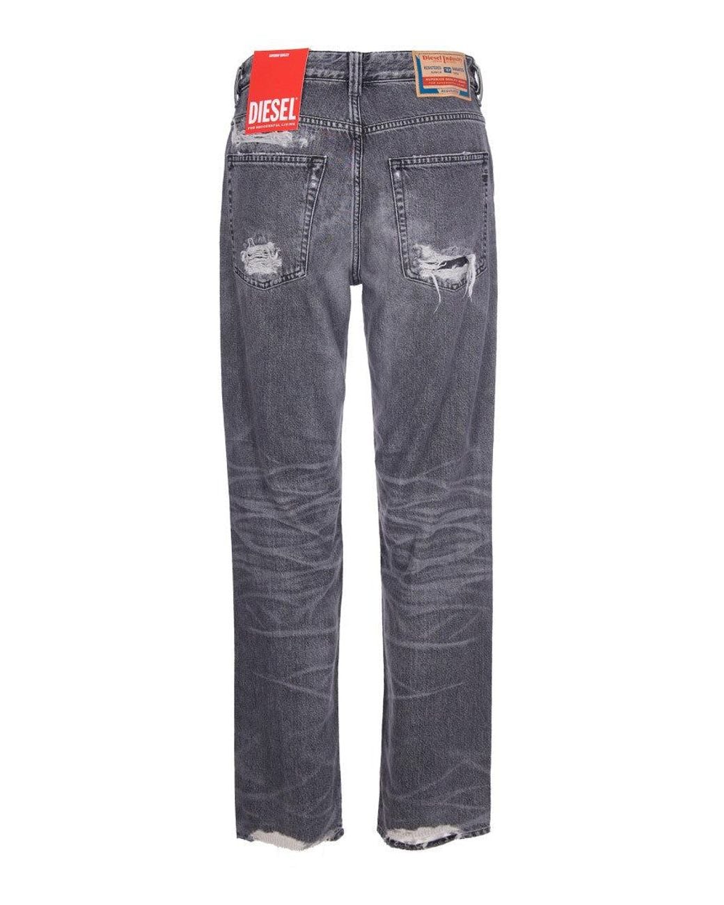 DIESEL Blue Loose Mid Rise Jeans