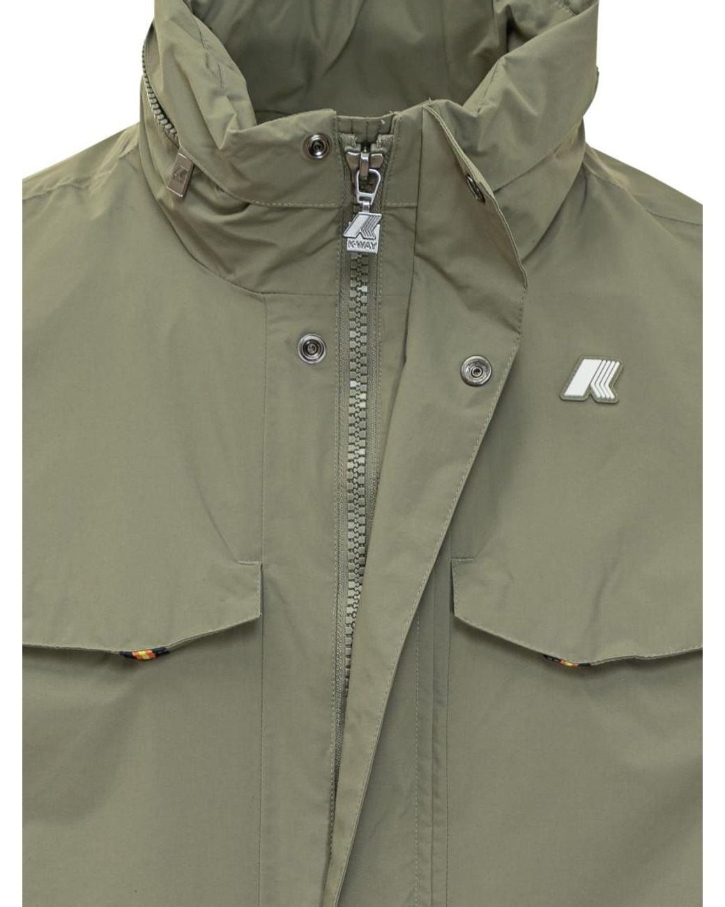 K-Way Green Solid Hood Jackets for men