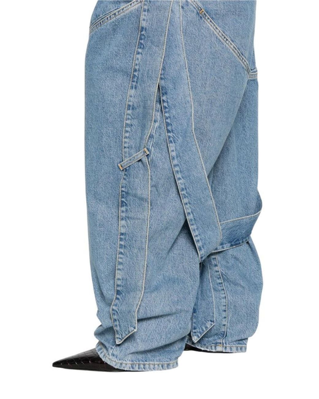 The Attico Blue Sky Loose Mid Rise Jeans