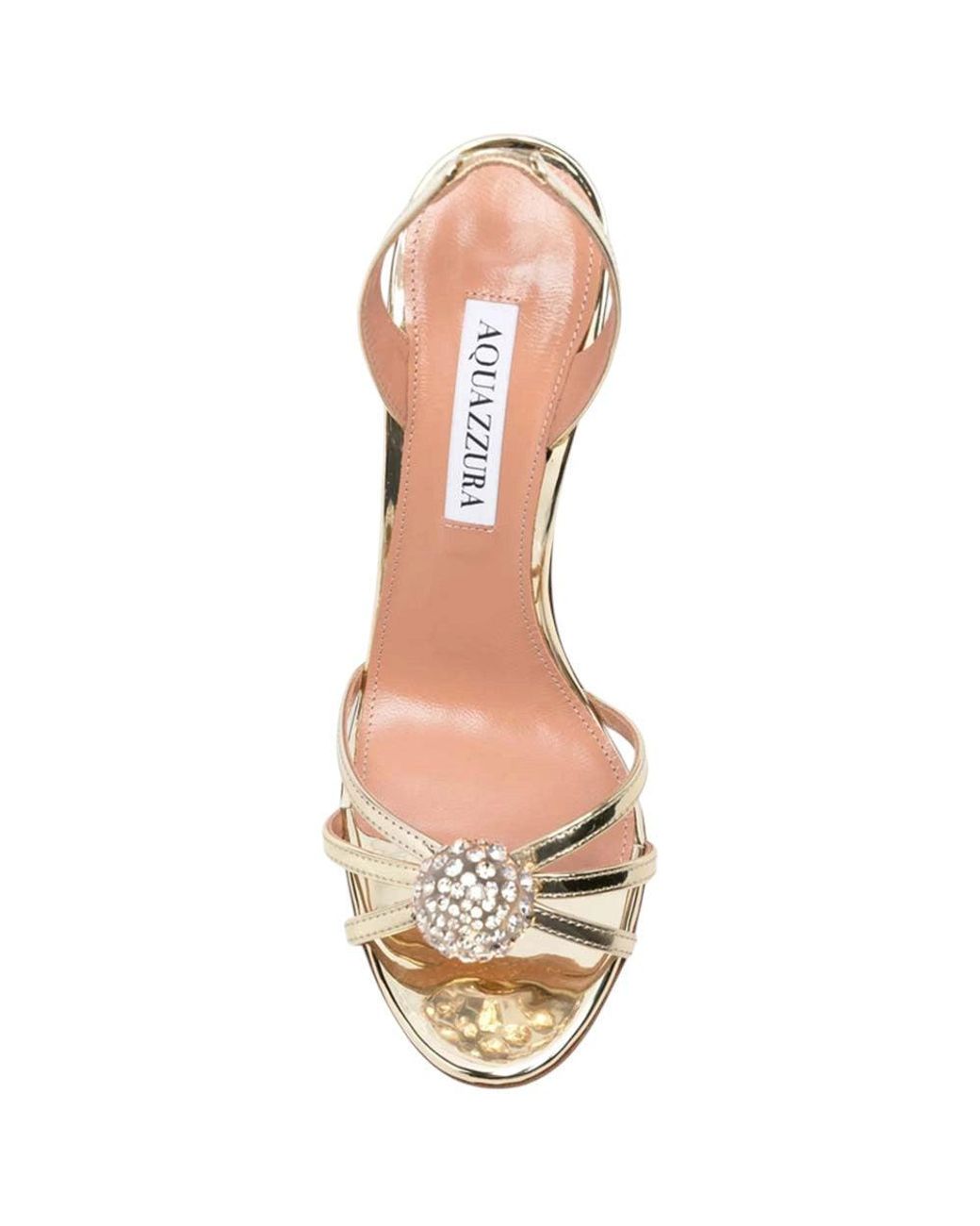 Aquazzura Metallic Embellished Crystal Heels