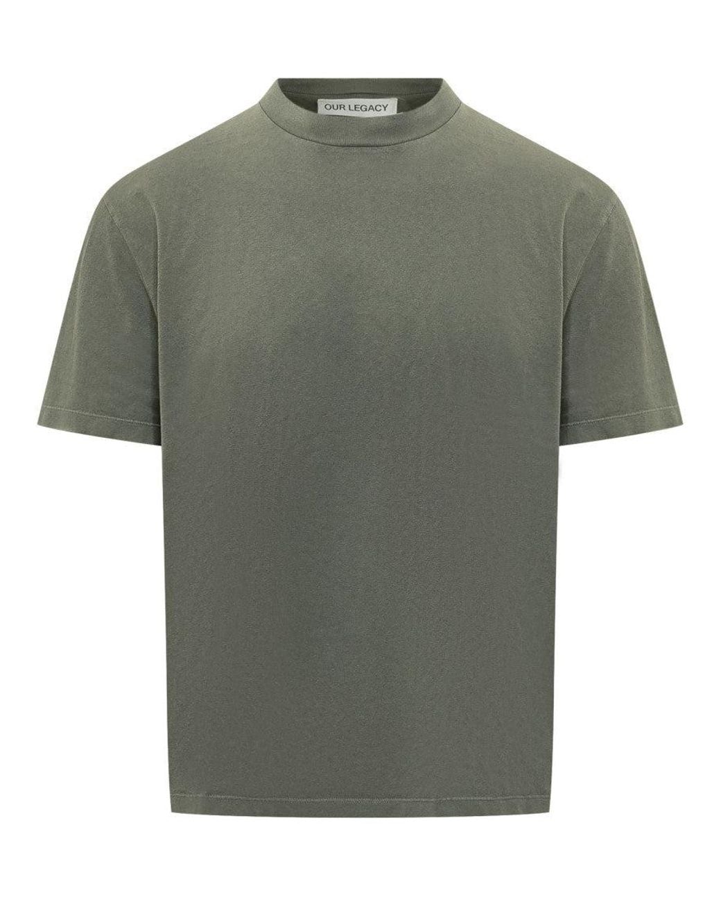 Our Legacy Green Crew Neck T-Shirt for men