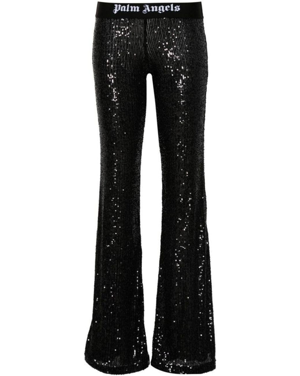 Palm Angels Black Logo-Tape Trousers